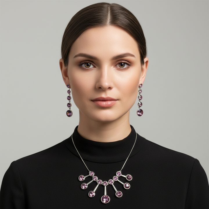 Parure ronde mauve