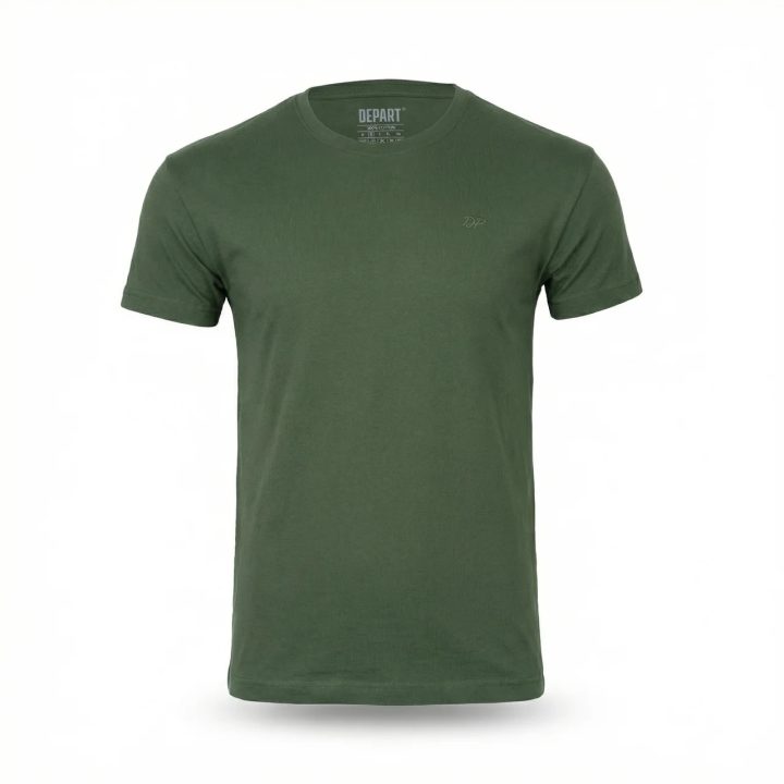 DEPART  T-SHIRT HOMME VERT 100% COTON SIMPLE