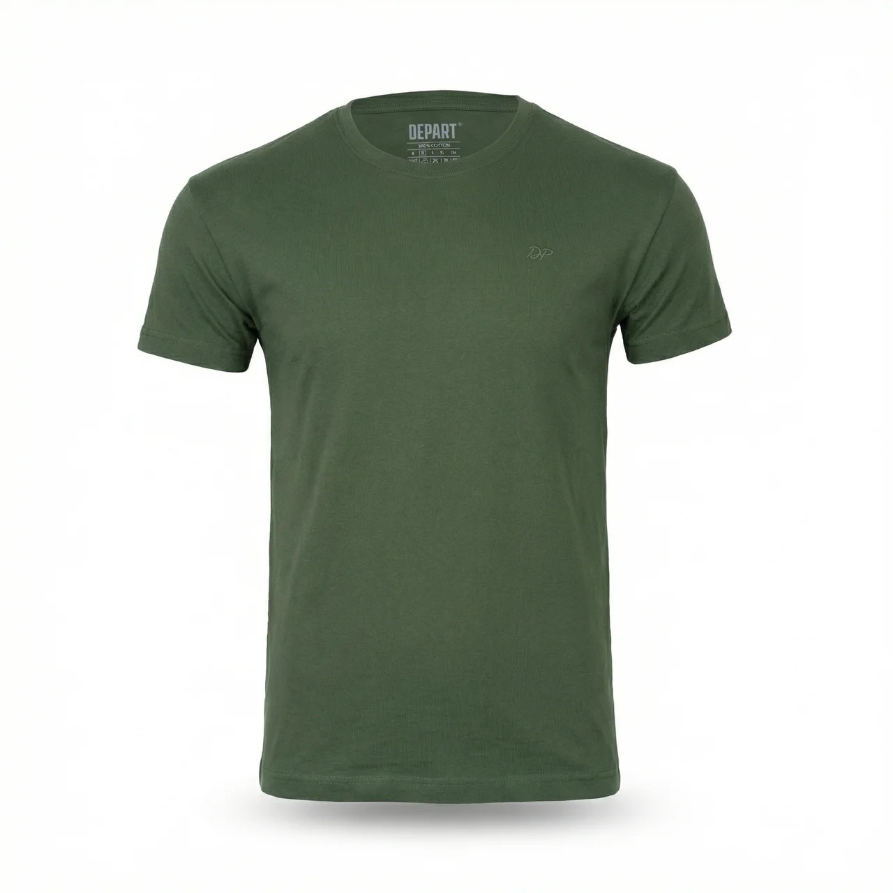 DEPART T-SHIRT HOMME VERT 100% COTON SIMPLE
