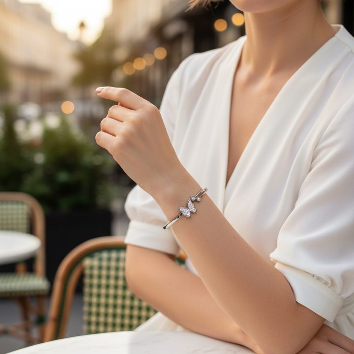 BRACELET LUMIÈRE DE PAPILLIONS ARGENT
