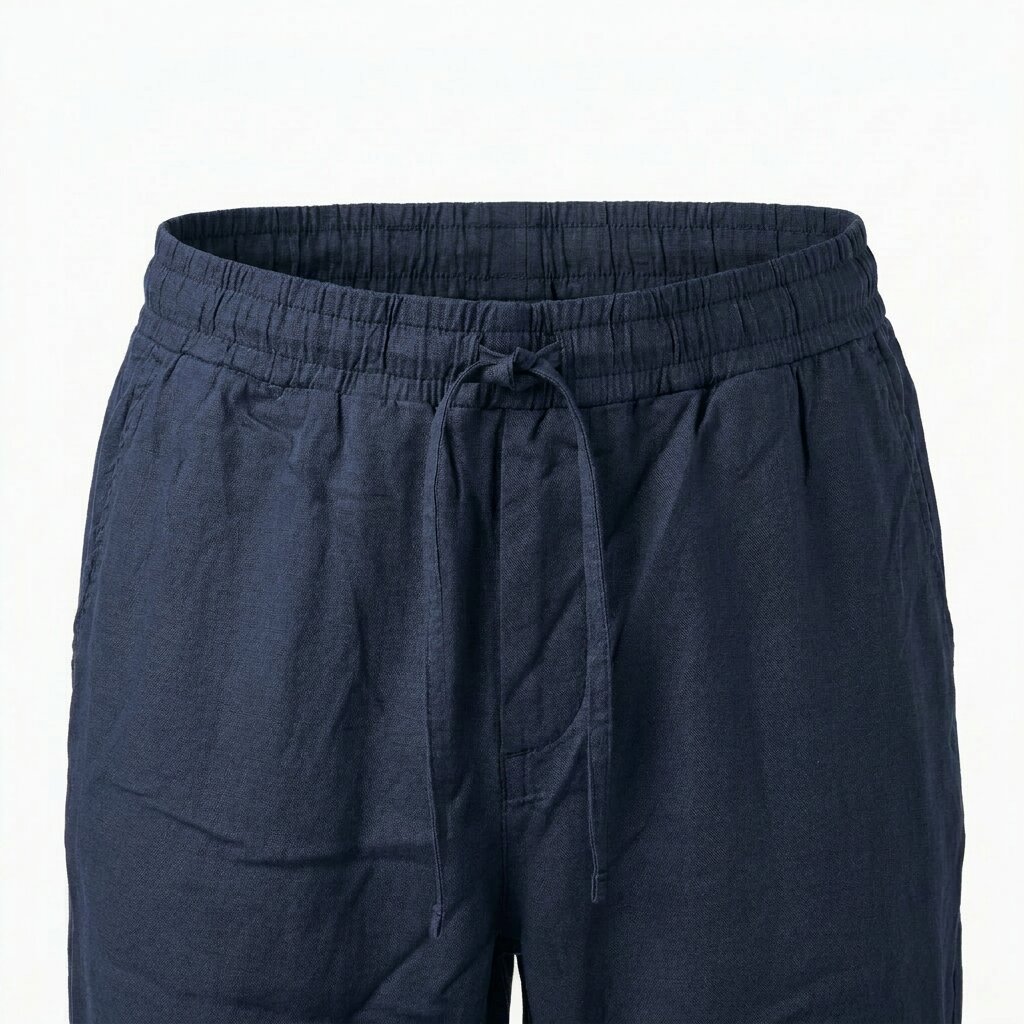 Départ Homme Pantalon en Lin Navy – Image 4