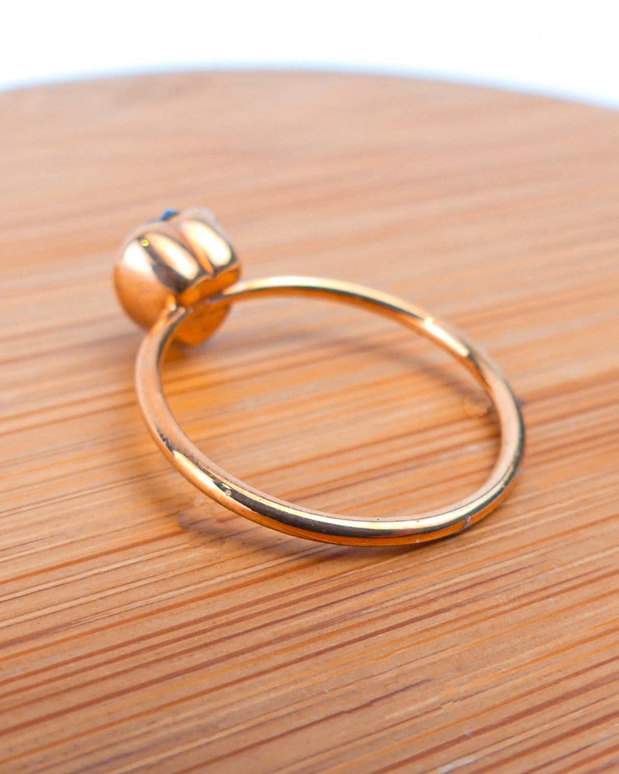 bague fine coeur bleu – Image 5