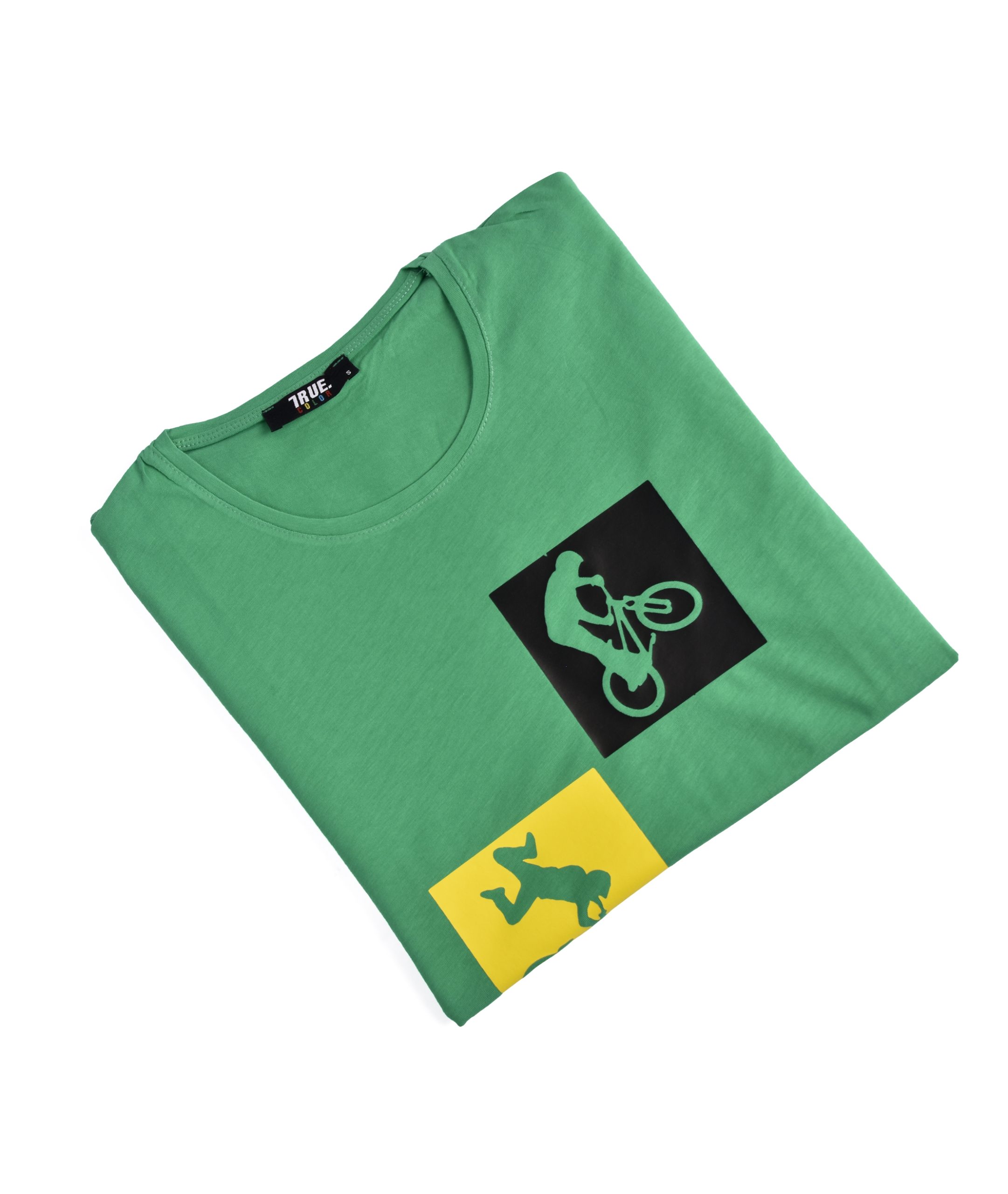 T-shirt VERT 2 LOGO VELO JAUNE ET NOIR – Image 3