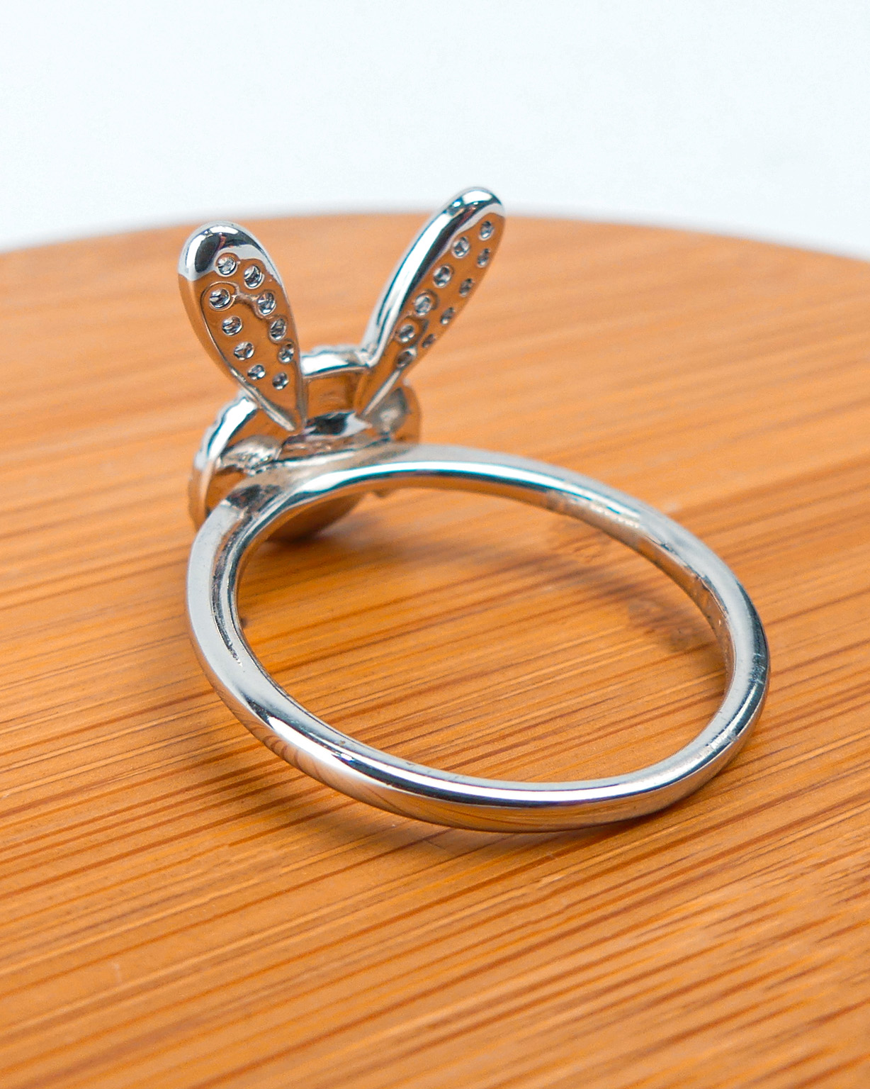 bague lapin bleu -argent- – Image 2