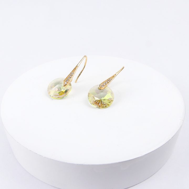 boucle d&rsquo;oreille courtes verte