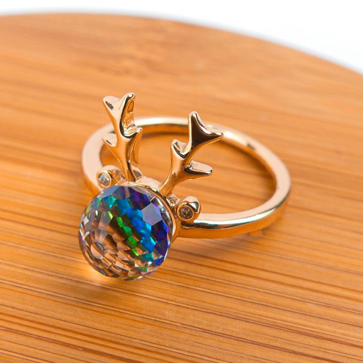 bague gazelle boule multi couleur