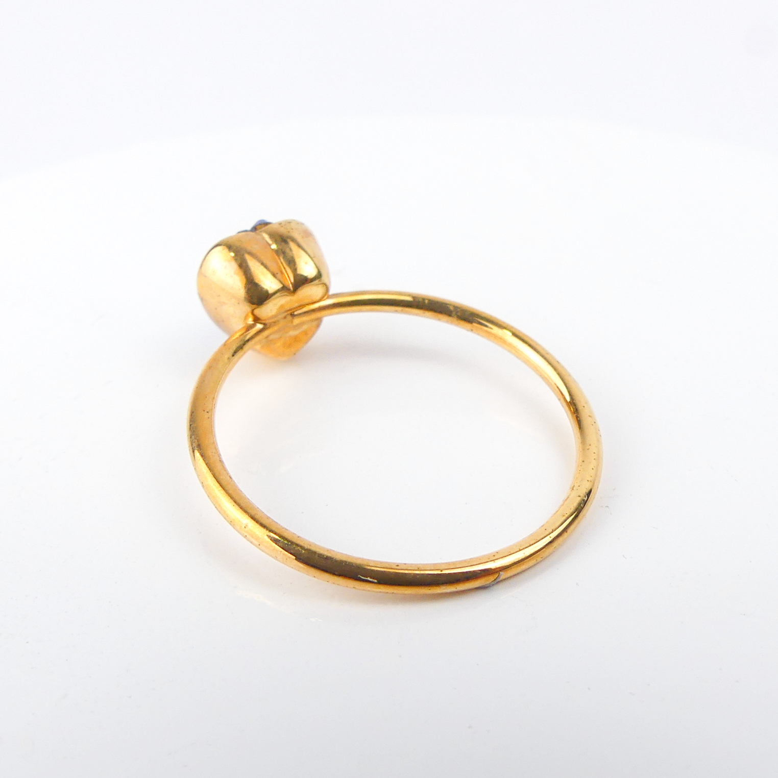 bague fine coeur bleu – Image 3
