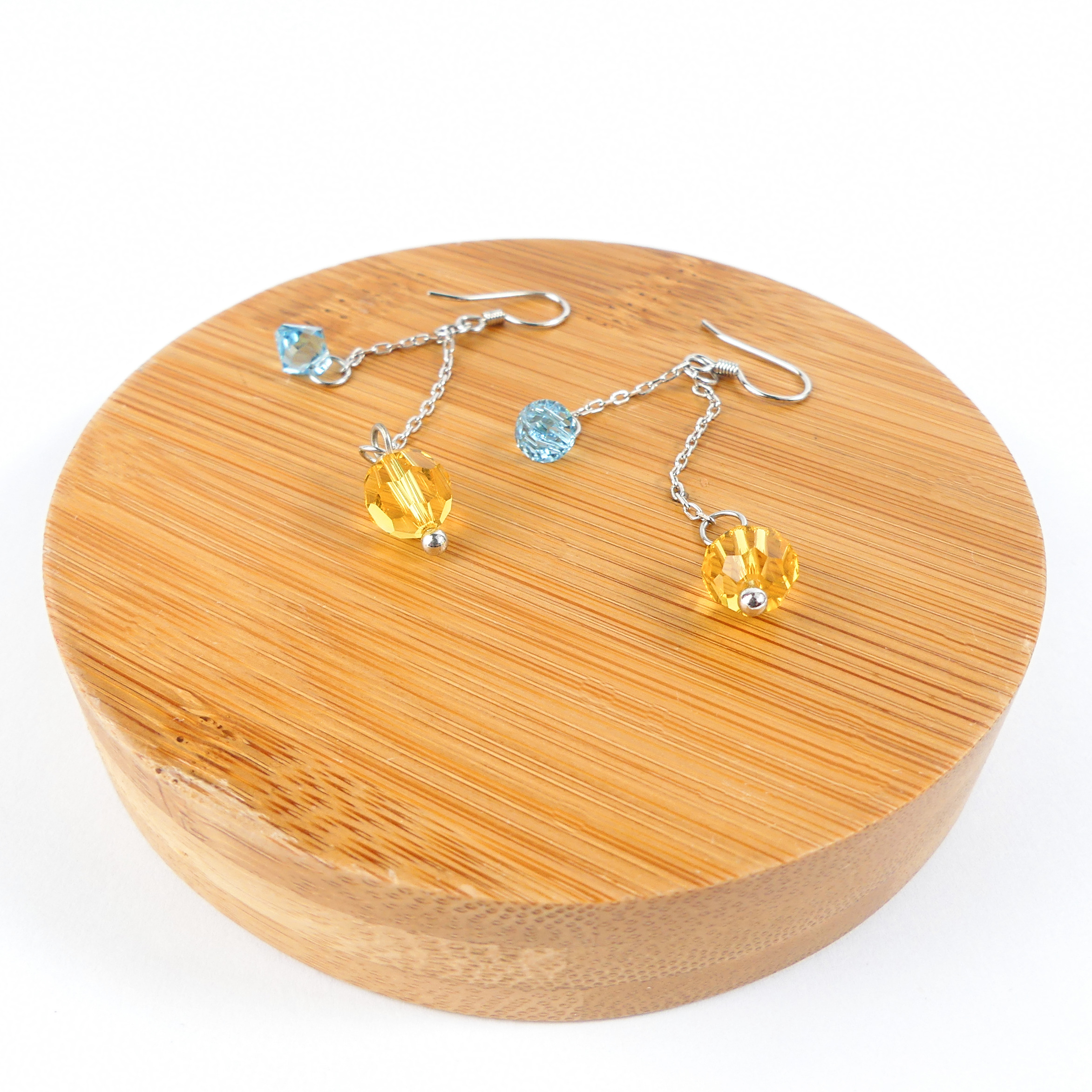 boucle d'oreille pendantes jaune/BLEU – Image 4