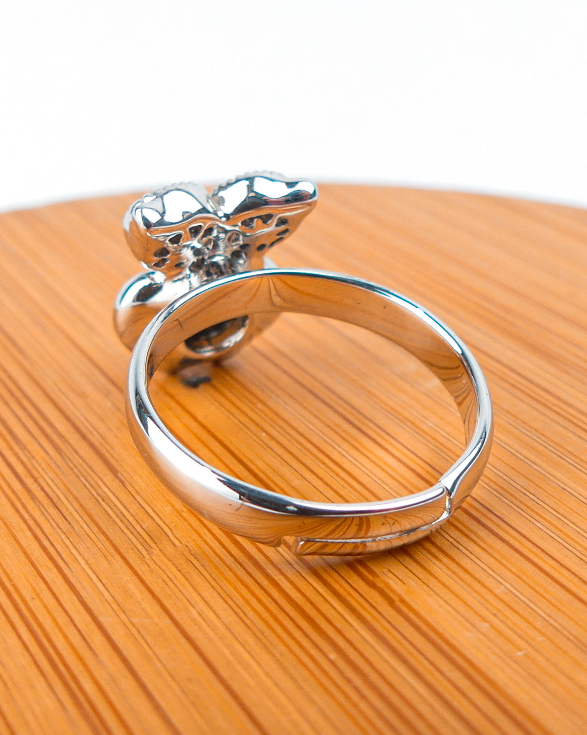 bague pierre hibou verte reflé – Image 2