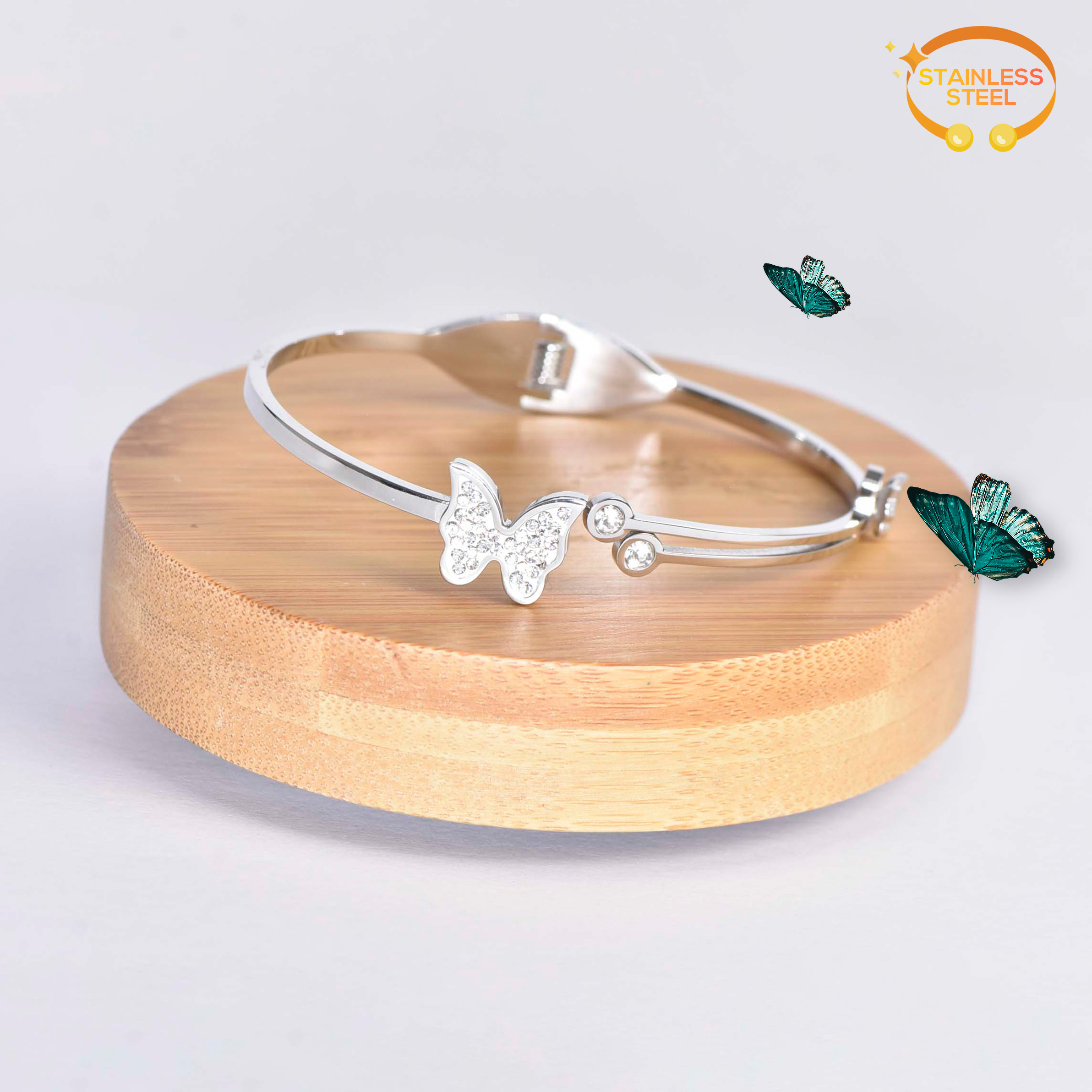 BRACELET LUMIÈRE DE PAPILLIONS ARGENT – Image 4