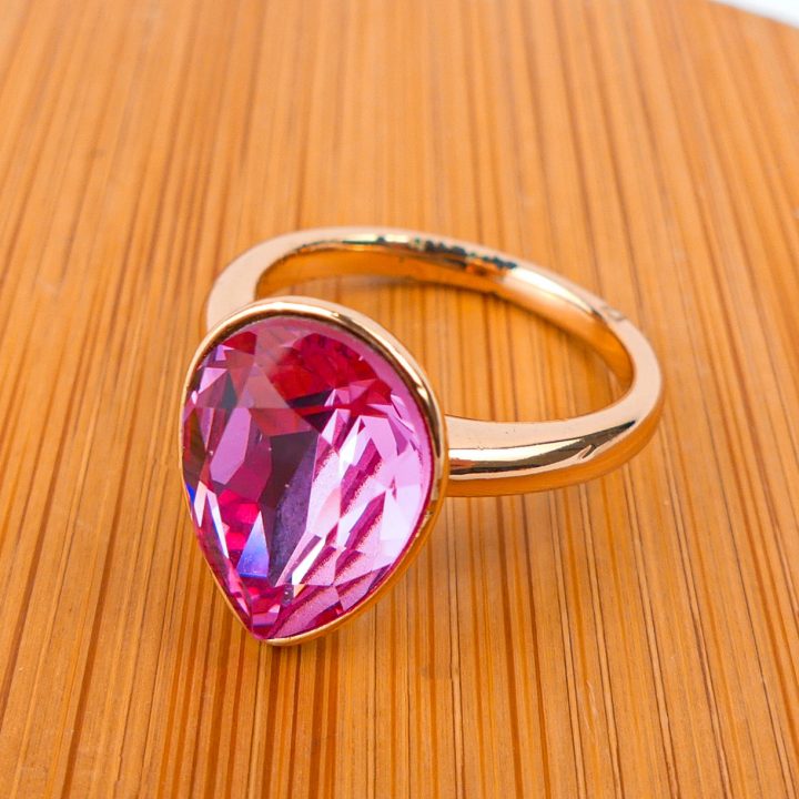 bague goutte rose GM