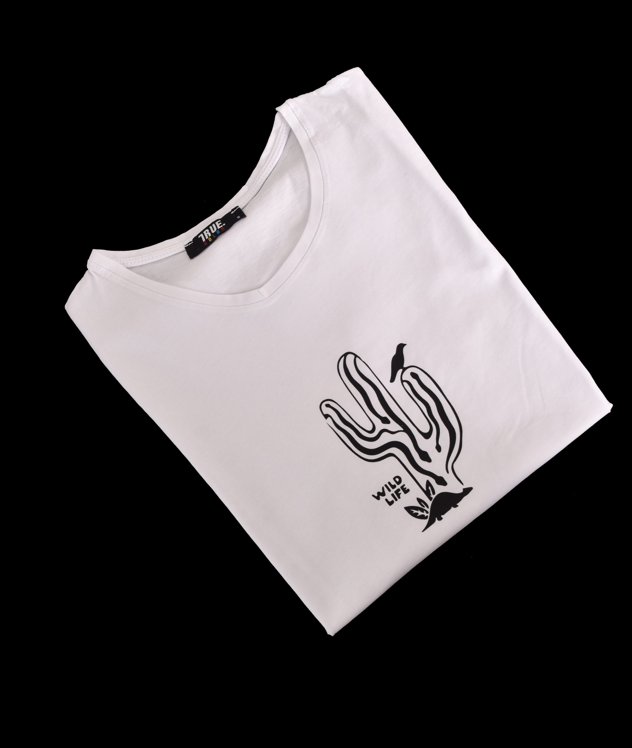 T-shirt BLANC 2 LOGO NOIR WILD LIFE – Image 3