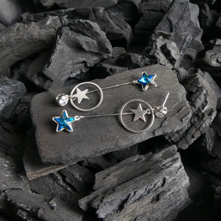 Boucles d&rsquo;oreilles pendantes Etoile Blue