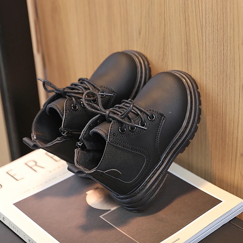 Bottes coordonnantes à lacets Noir Enfants – Image 3