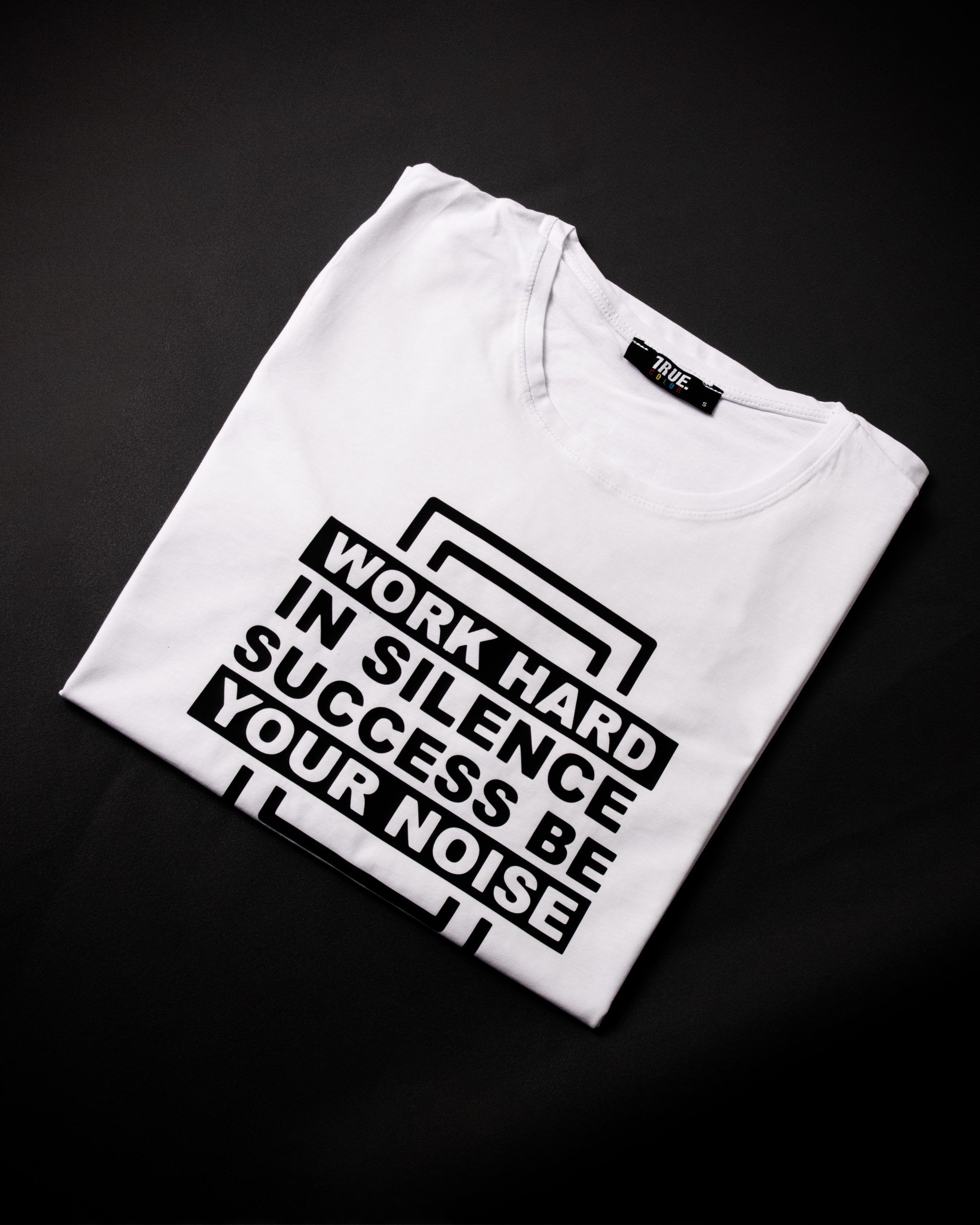 T-shirt BLANC *WORK HARD IN SILENCE SUCCESS BE YOUR NOISE* – Image 3