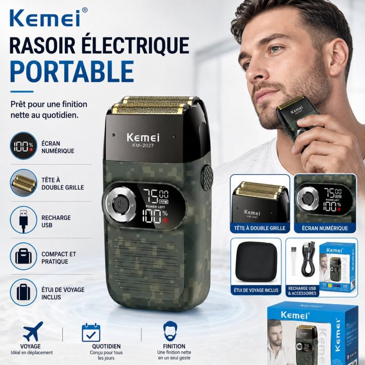 KEMEI KM-2027 Electric Twin Blade Foil Shaver