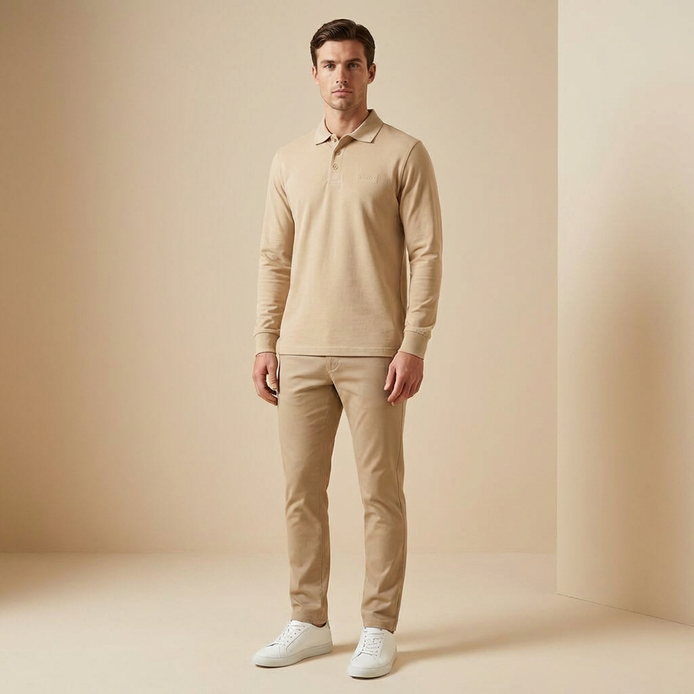 DEPART POLO A MANCHES DEPART HOMMES BEIGE – Image 5