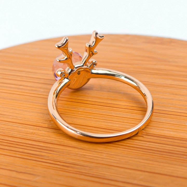 bague gazelle boule rose