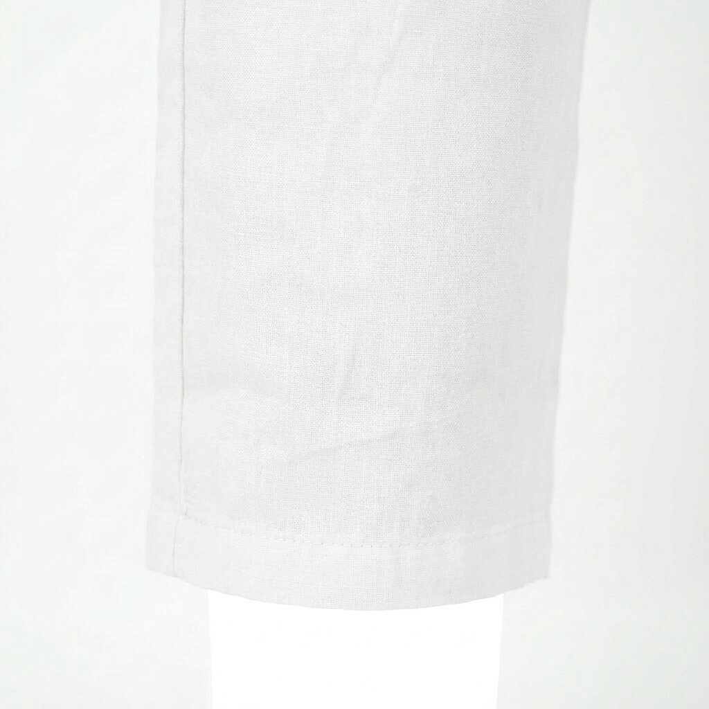 Départ Homme Pantalon en Lin Blanc – Image 5