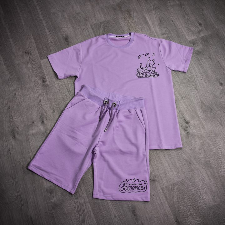 ENSEMBLE VIOLET MOTIF *FLAME*