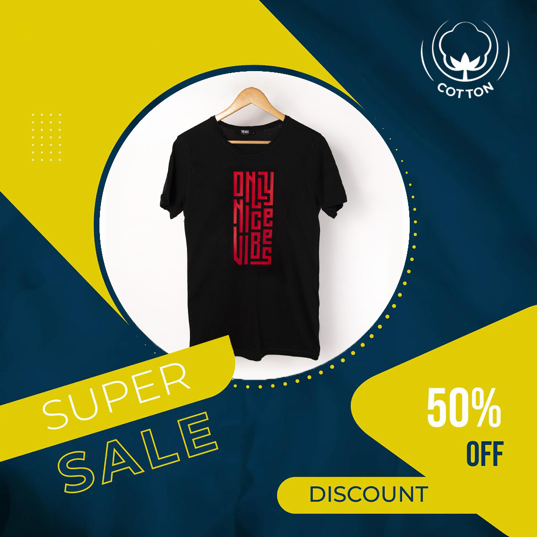 T-shirt NOIR ET ROUGE *ONLY NICE VIBES* – Image 5