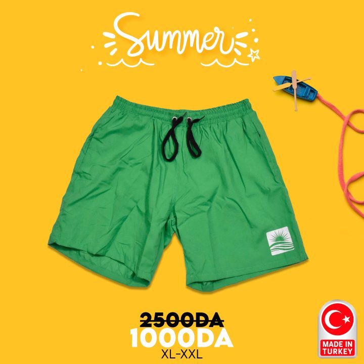 SHORT VERT MOTIF SOLEIL
