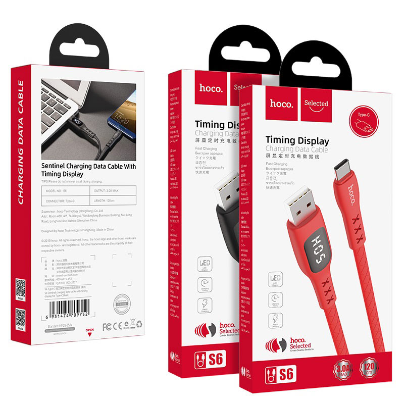 Câble USB vers Type-C « S6 Sentinel » avec affichage du temps – Image 2