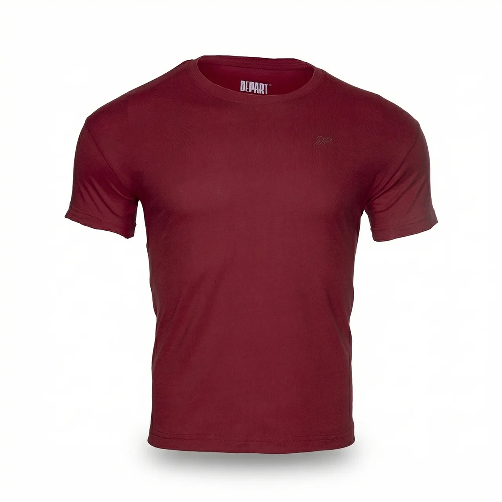 DEPART T-SHIRT HOMME BORDEAU 100% COTON SIMPLE