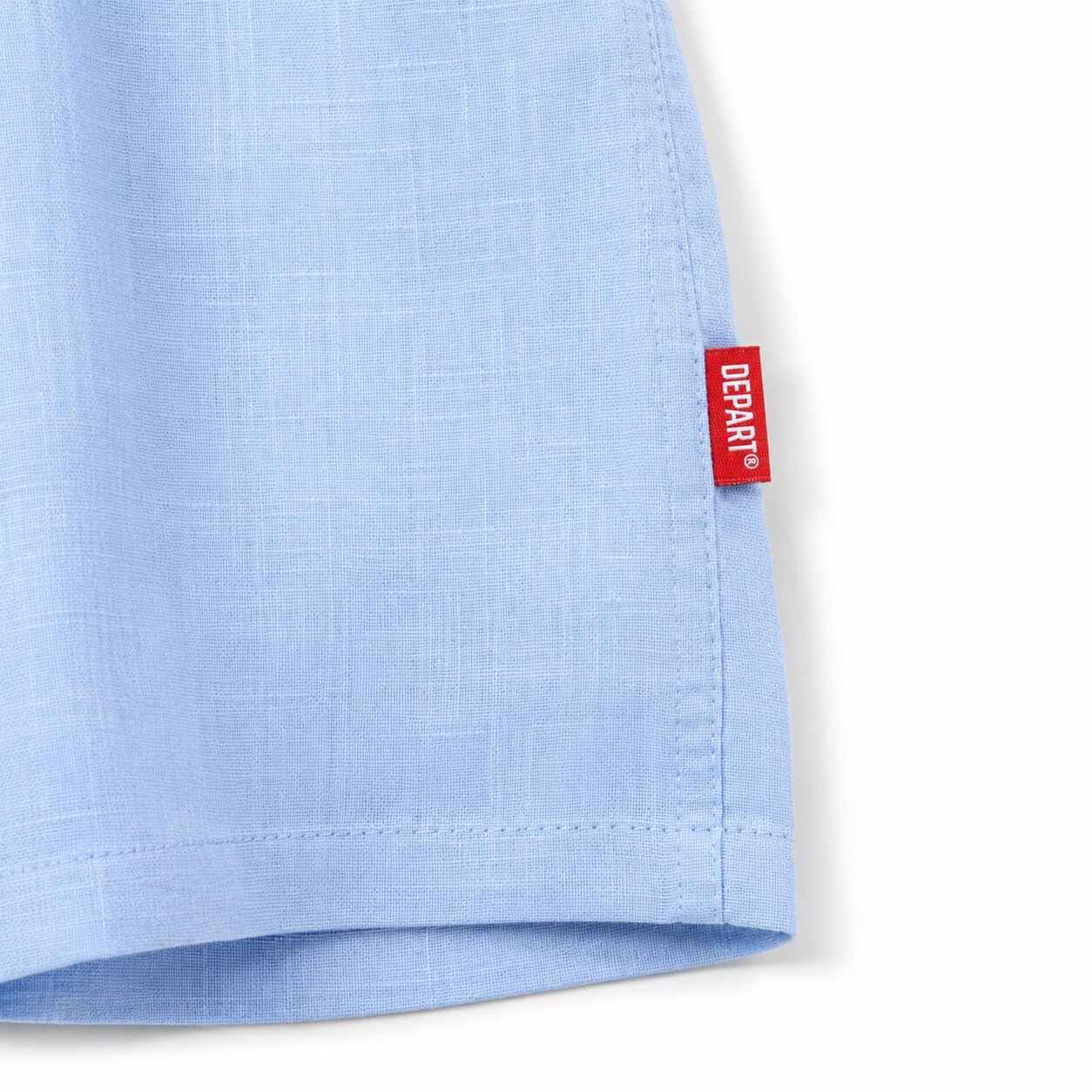 Départ Homme Chemise en Lin Blue – Image 2