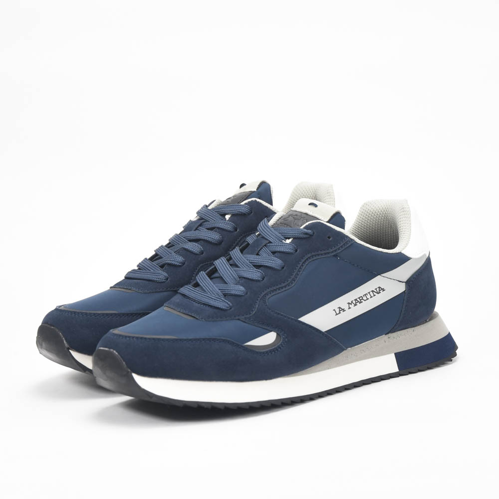 La Martina Low Sneakers Blue Leather – Image 3