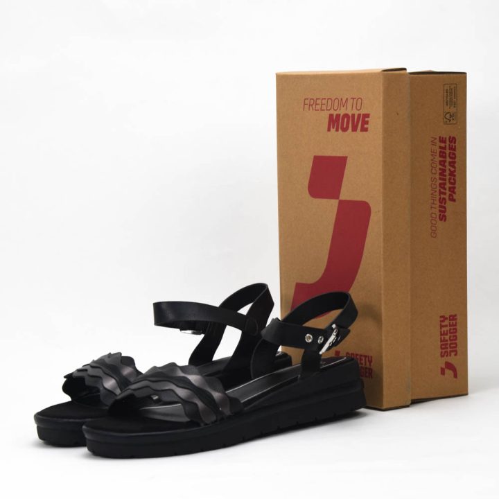 Safety Jogger Sandales Compensées Femme Black Pewter