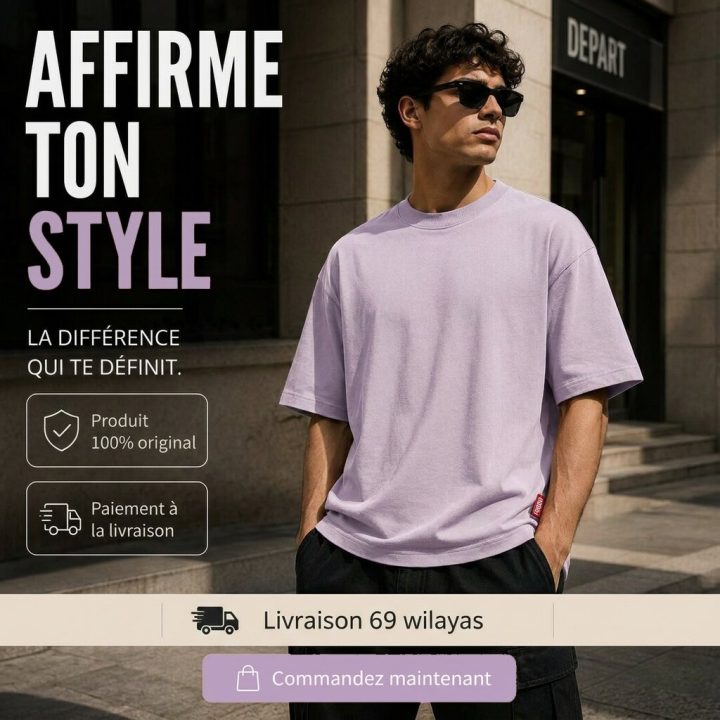 Départ Homme T-shirt Oversize-Lilac