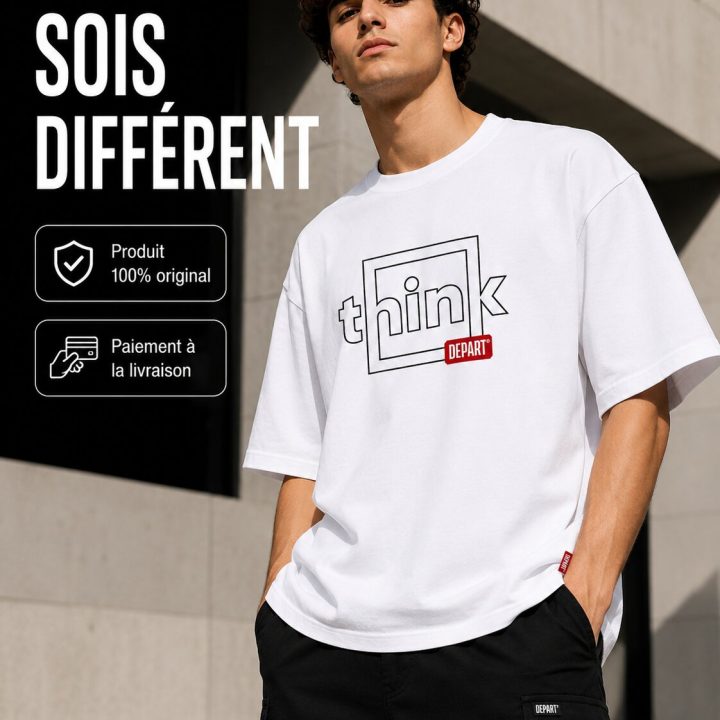 Départ Homme T-shirt Oversize Blanc