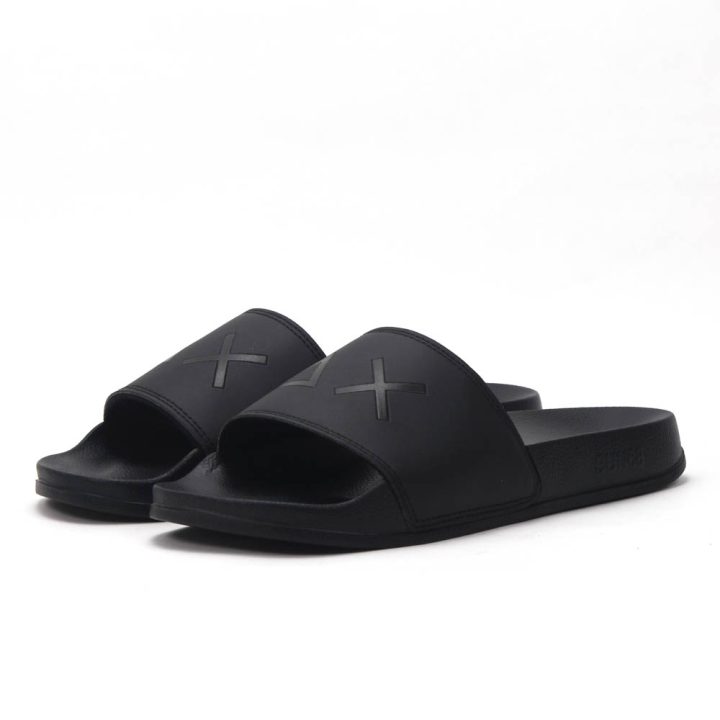SUN68 Logo Black Slippers
