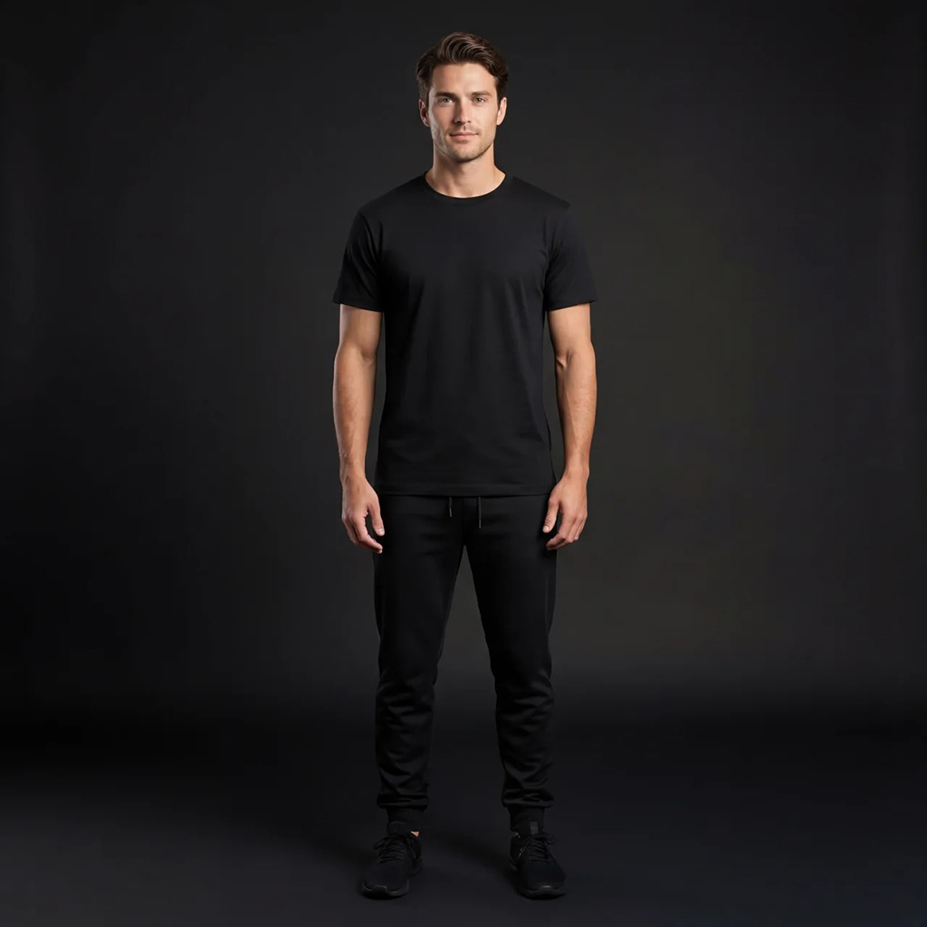 DEPART T-SHIRT HOMME NOIR 100% COTON SIMPLE – Image 5