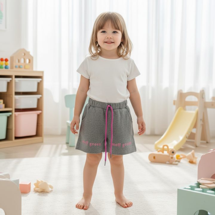SHORT GRIS AVEC LE ROSE POUR FILLE MOFF GREAN