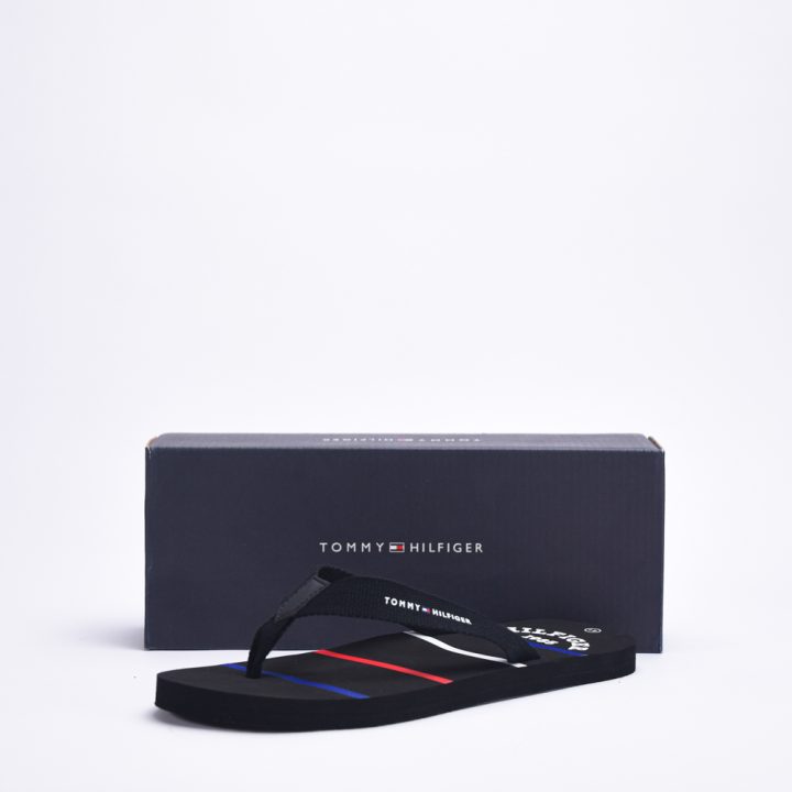 STRIPES FLIP FLOP BLACK