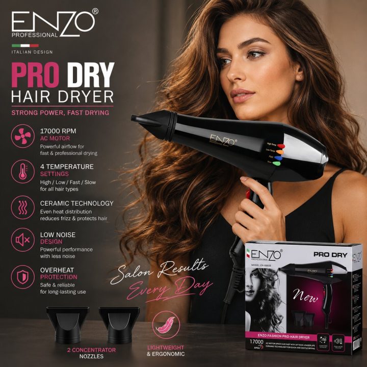 ENZO EN-8860B Professional Ionic Hair Dryer