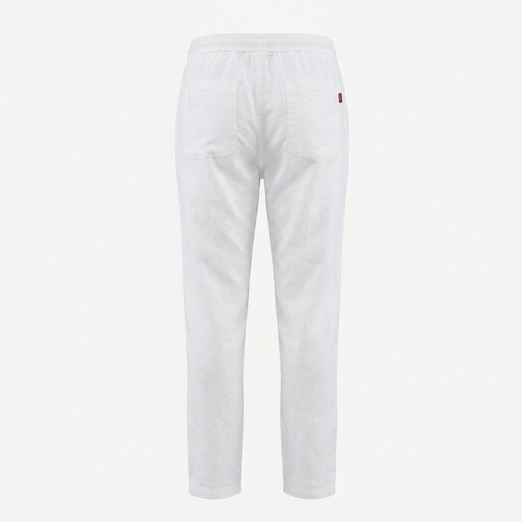 Départ Homme Pantalon en Lin Blanc – Image 3