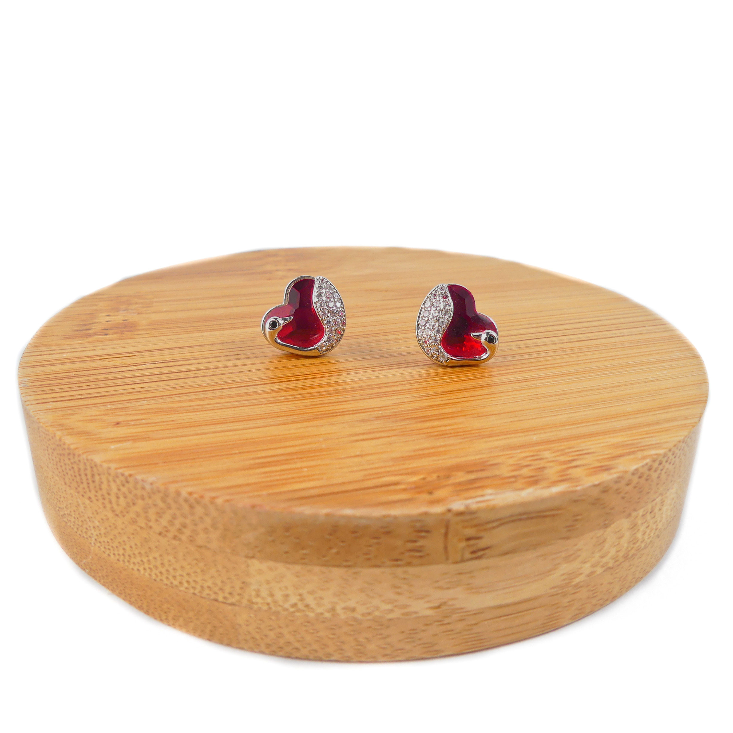 boucle d'oreille coeur rouge – Image 5