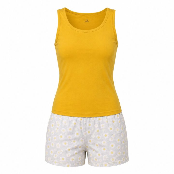 Pyjama d&rsquo;Été Femme Jaune