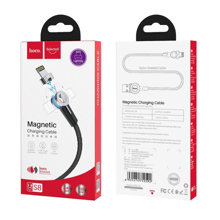 Câble USB vers fil de charge Lightning « S8 Magnetic »