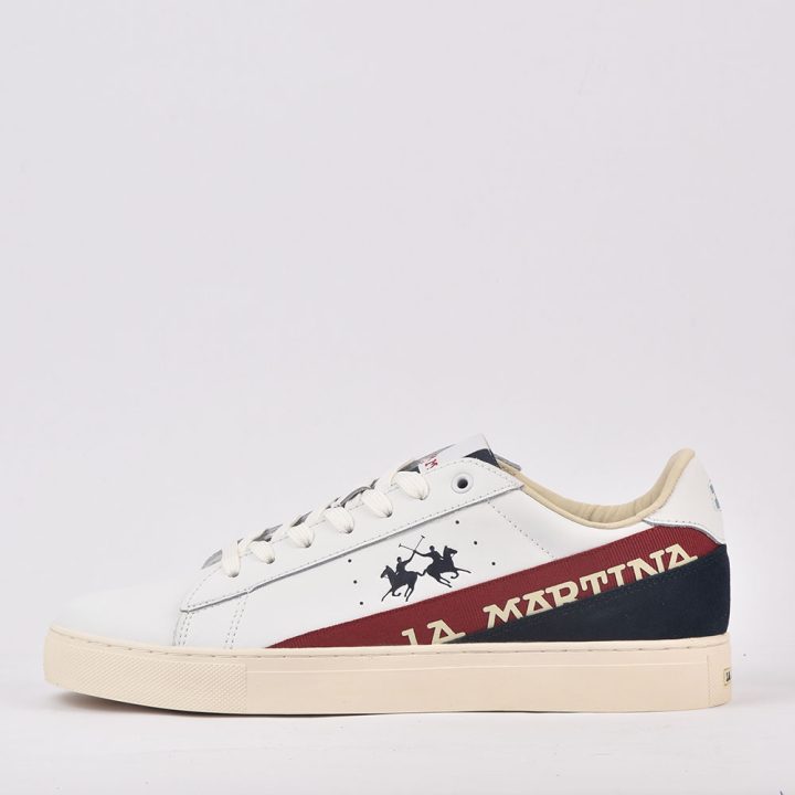 LA MARTINA SCARPA UOMO CALF – TAPE BIANCO – ROSSO
