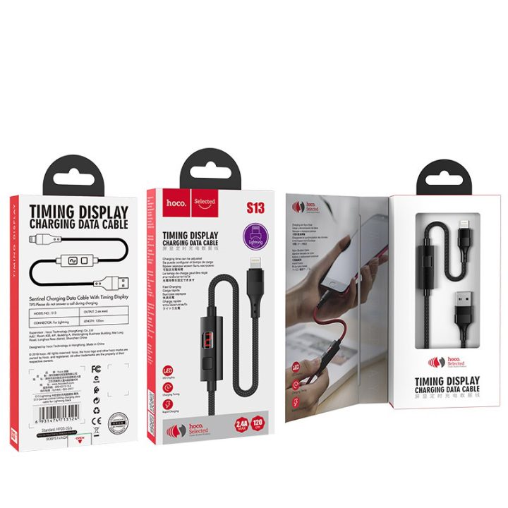 Cable USB to Lightning “S13 Central control” charging data sync with timer