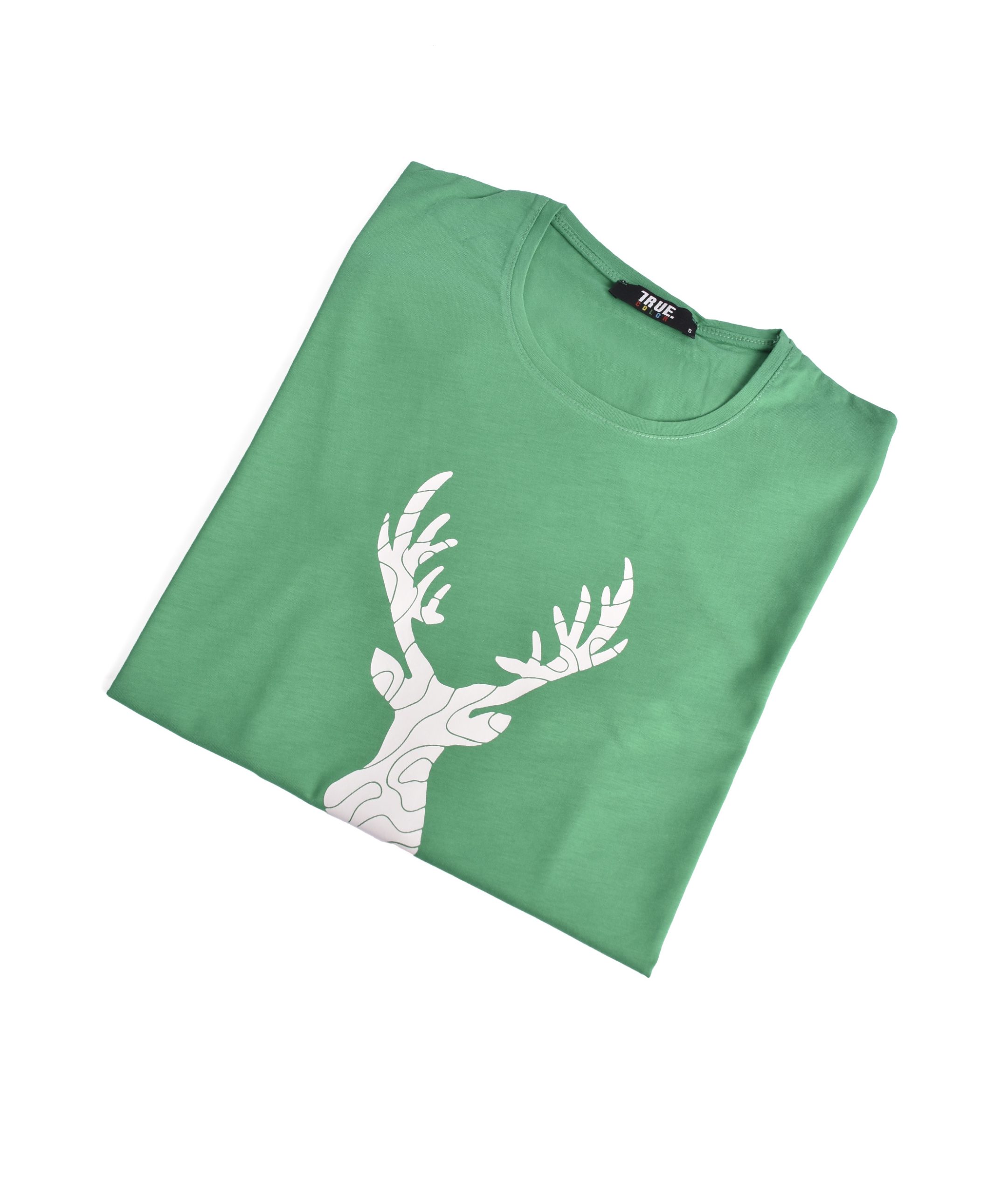 T-shirt VERT ET BLANC 2 MOTIF CERF – Image 3