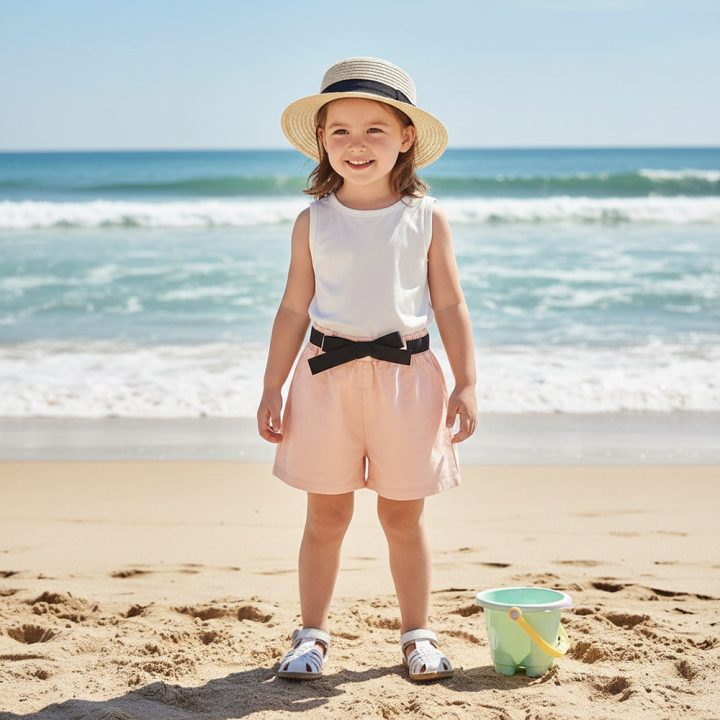 SHORT POUR FILLE SAUMON