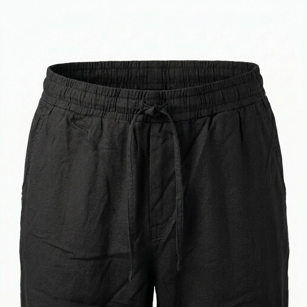 Départ Homme Pantalon en Lin Black – Image 5