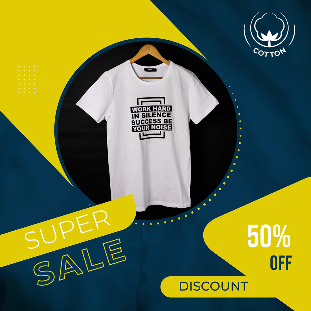 T-shirt BLANC *WORK HARD IN SILENCE SUCCESS BE YOUR NOISE* – Image 5