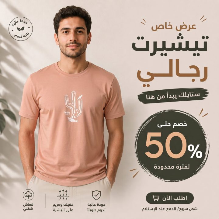 T-shirt SAUMON WILD LIFE
