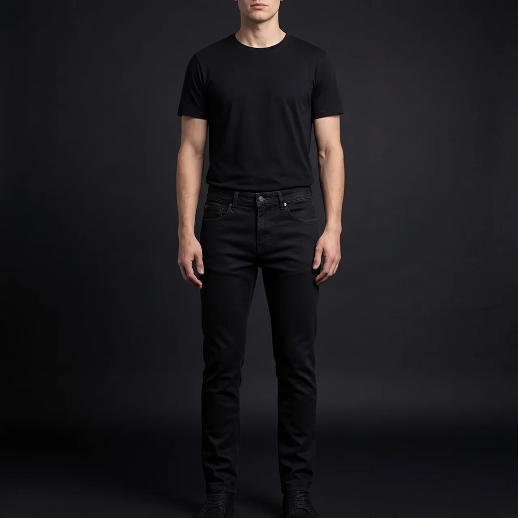 DEPART PANTALON JEAN SLIM HOMME NOIR – Image 4